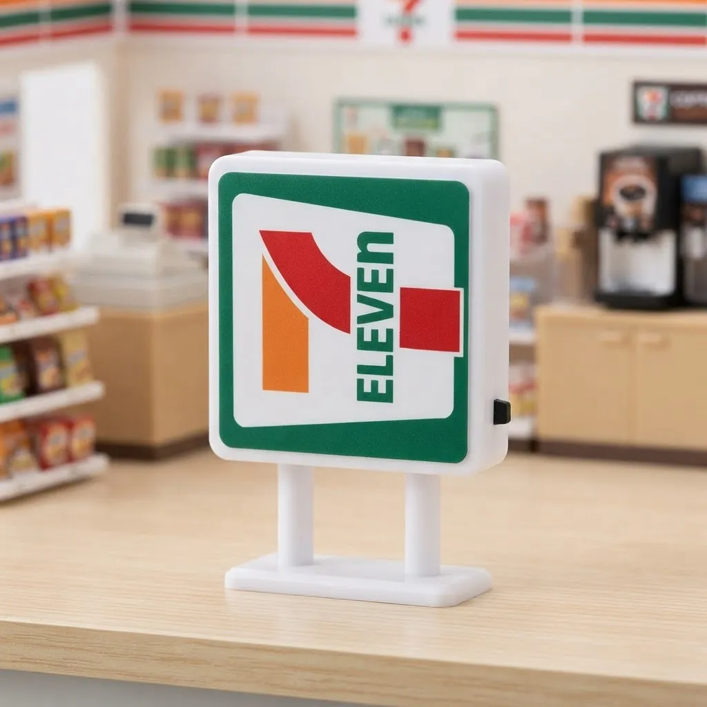 Imán decorativo para refrigerador - Seven Eleven con luz