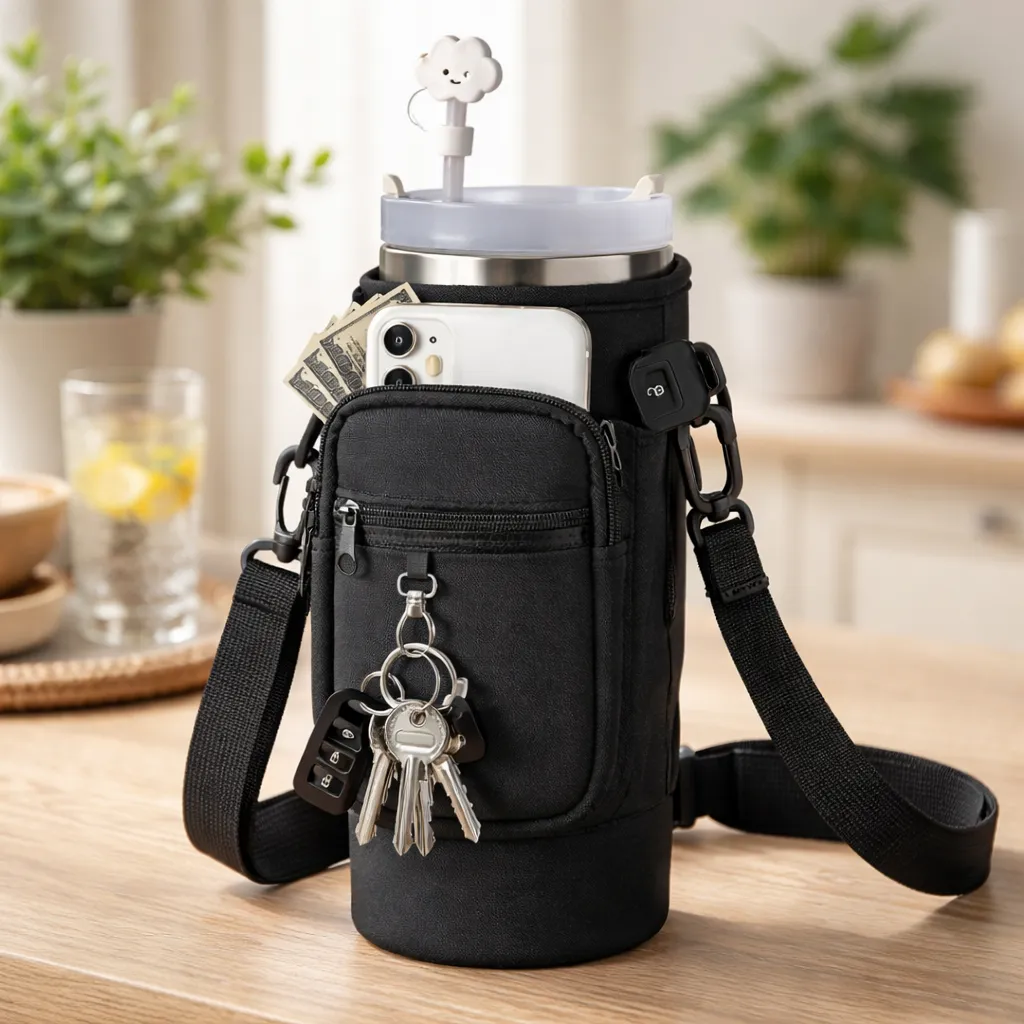 Funda bolso para vaso termo Stanley, porta botella con compartimentos