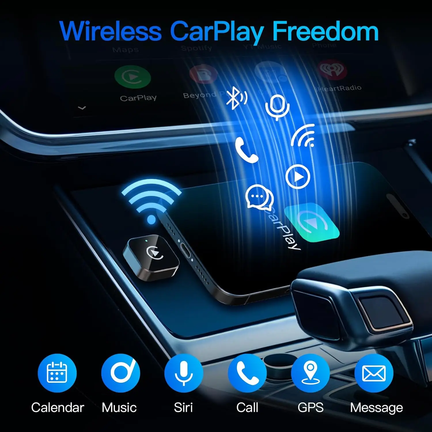 Adaptador inalámbrico CarPlay para iPhone y Android - Imagen 2