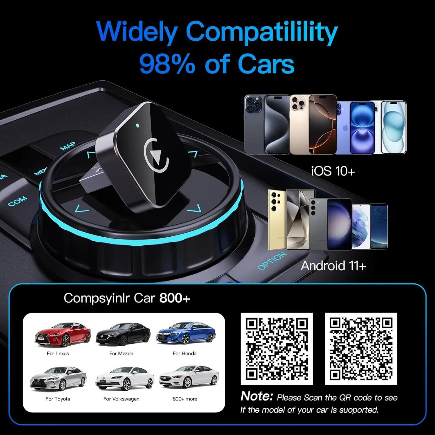 Adaptador inalámbrico CarPlay para iPhone y Android - Imagen 4